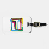 Grunge Letter T Bold bunt Urban Typografy Gepäckanhänger (Vorderseite horizontal)