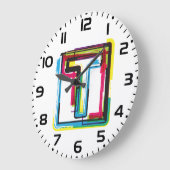 Grunge Letter T Bold bunt Urban Typografy Große Wanduhr (Winkel)