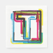 Grunge Letter T Bold bunt Urban Typografy Serviette (Vorderseite)