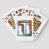 Grunge Letter T Bold bunt Urban Typografy Spielkarten (Rückseite)