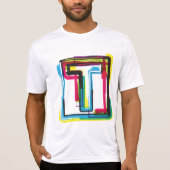 Grunge Letter T Bold bunt Urban Typografy T-Shirt (Vorderseite)