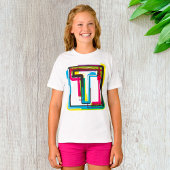 Grunge Letter T Bold bunt Urban Typografy T-Shirt