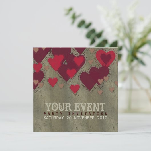 Grunge Liebe jede Veranstaltung Einladung (Stehend Vorderseite)