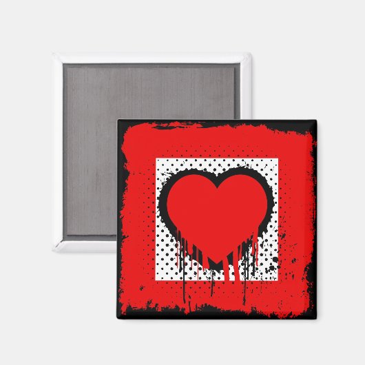 Grunge-Liebe Magnet (Vorderseite/Rückseite)