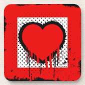 Grunge-Liebe Untersetzer (Vorderseite)