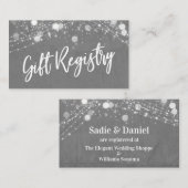 Grunge & Lights Lässiges Script Graue Gift Registr Begleitkarte (Vorne/Hinten)