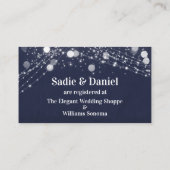 Grunge Lights Lässiges Script Navy Geschenkregiste Begleitkarte (Rückseite)