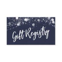 Grunge Lights Lässiges Script Navy Geschenkregiste