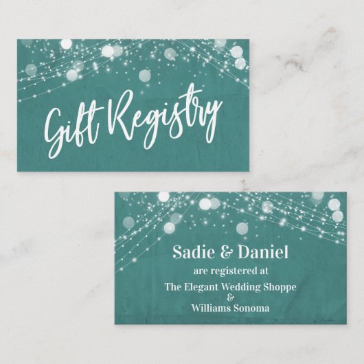 Grunge Lights Lässiges Skript Aquamarines Geschenk Begleitkarte (Vorne/Hinten)