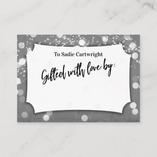 Grunge Lights No Wrap Brautparty Grau Begleitkarte (Rückseite)