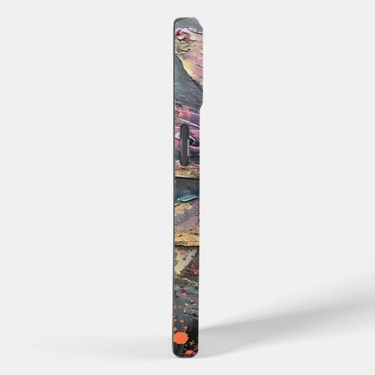 Grunge Lila Daisy Abstrakt Art Monogram Case-Mate iPhone Hülle (Rückseite / Rechts)