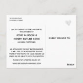 Grunge Lila Edison Lights Zurückgestellt Hochzeit Postkarte (Rückseite)