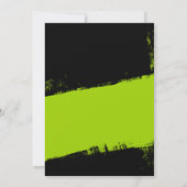 Grunge Lime Green Black Bar Mitzvah Einladungen (Rückseite)