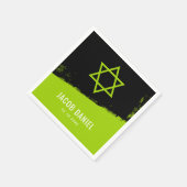Grunge Lime Green Black Bar Mitzvah Serviette (Ecke)