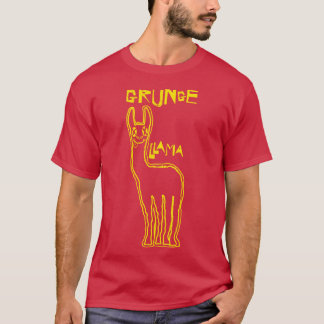Grunge Llama lächelnd Gesicht T-Shirt