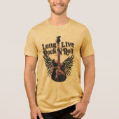 Grunge Long live Rock'n'Roll wings Gitarre Tri-Blend Shirt (Vorderseite)