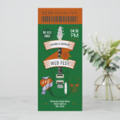 Grunge Love Rock ’n’ Roll Wedding Ticket Einladung (Stehend Vorderseite)