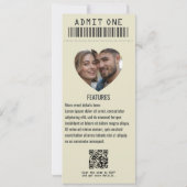 Grunge Love Rock ’n’ Roll Wedding Ticket Einladung (Rückseite)