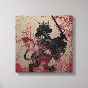 Grunge-Löwe-König Wrapped Canvas Print Leinwanddruck