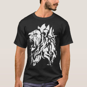 Grunge Löwenkopf Weiß T-Shirt