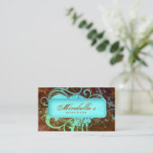 Grunge Loyalty Card Blume Salon Wellness-Center Br Treuekarte (Stehend Vorderseite)