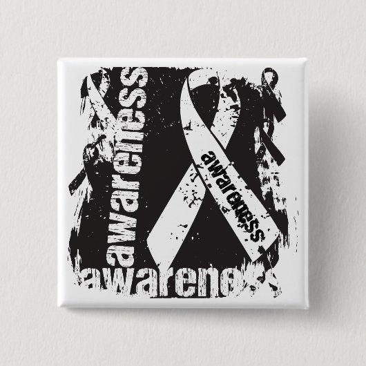 Grunge Lungenkrebs-Bewusstsein Button (Vorderseite)