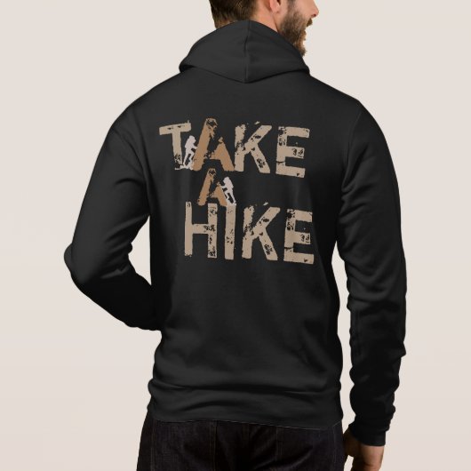 Grunge machen Wanderung gearmte Typografie Hoodie (Rückseite)