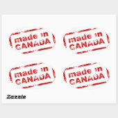 Grunge made in Canada - White Ovaler Aufkleber (Blatt)