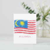 Grunge Malaysia Flag Postkarte (Stehend Vorderseite)