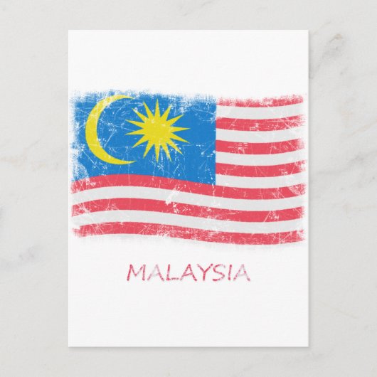 Grunge Malaysia Flag Postkarte (Vorderseite)