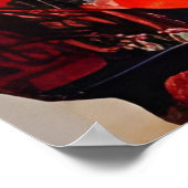 Grunge Malerei für Frauen und Schmetterlinge Poster (Ecke)