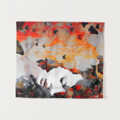 Grunge Malerei für Frauen und Schmetterlinge Wandteppich (Vorderseite (Horizontal))