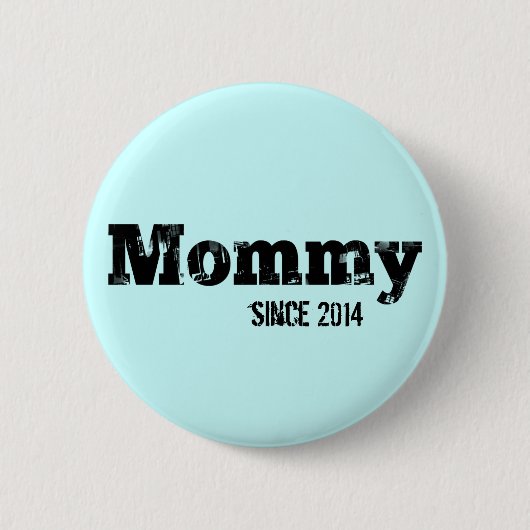 Grunge-Mama seit 2014, Hellblau Button (Vorderseite)