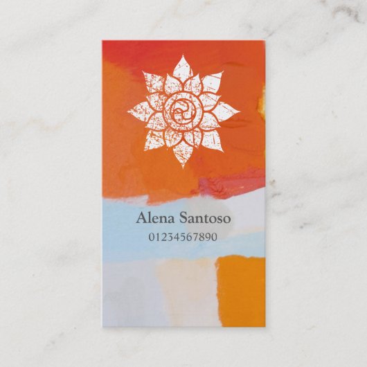 Grunge Mandala Visitenkarte (Vorderseite)