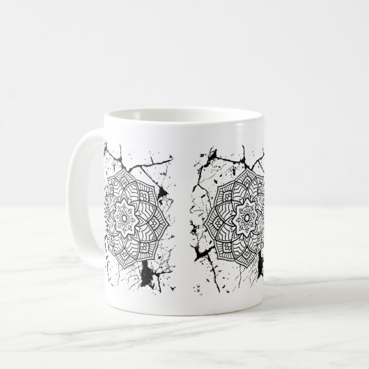 Grunge Mandalases Tasse (Vorderseite Links)