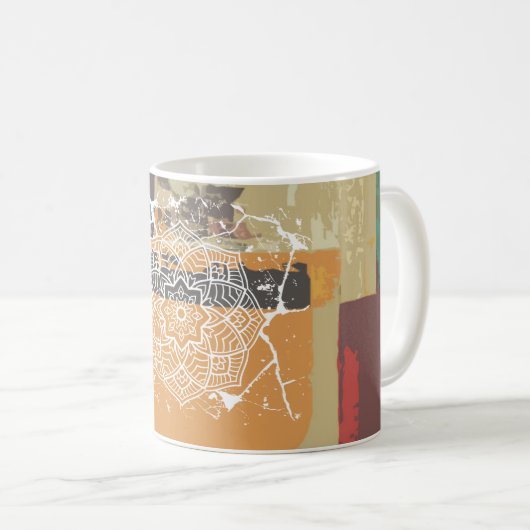 Grunge Mandalases Tasse (VorderseiteRechts)