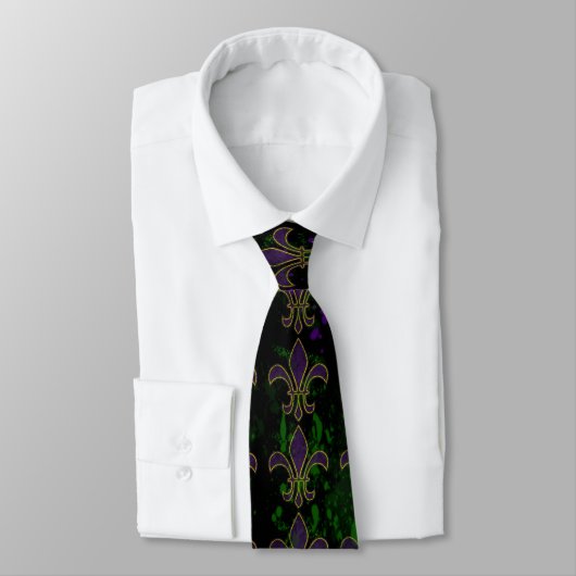 Grunge Mardi Gras Neck Tie Krawatte (Gebunden)