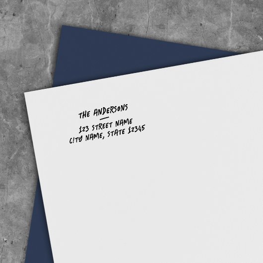 Grunge Marker Style Family Name Return Address Permastempel