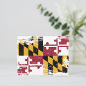 Grunge Maryland Flag Postkarte (Stehend Vorderseite)