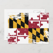 Grunge Maryland Flag Postkarte (Vorne/Hinten)