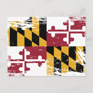 Grunge Maryland-Flagge Postkarte