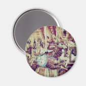 Grunge Merry-Go-Round-Goat Magnet (Vorderseite/Rückseite)