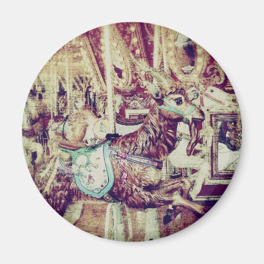 Grunge Merry-Go-Round-Goat Magnet (Vorne)
