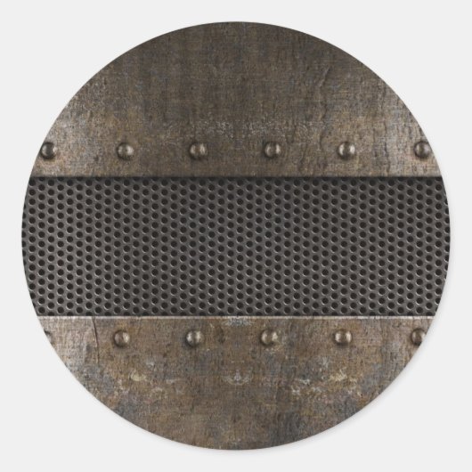 Grunge metal background runder aufkleber (Vorderseite)