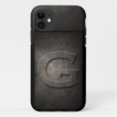Grunge Metal G Monogram iPhone Case (Rückseite)