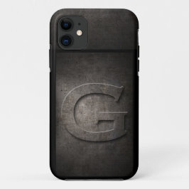 Grunge Metal G Monogram iPhone Case