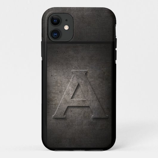 Grunge Metal Monogram für seinen iPhone Case (Rückseite)