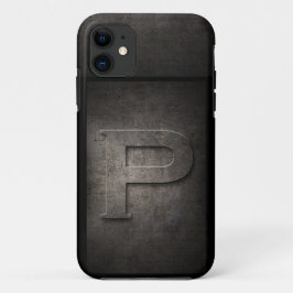 Grunge Metal Monogram iPhone Case