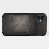 Grunge Metal Monogram iPhone Case (Rückseite (Horizontal))