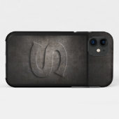 Grunge Metal Monogram iPhone Case (Rückseite (Horizontal))